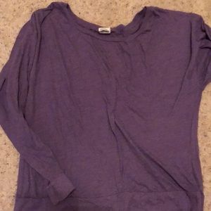 Long sleeve light weight heather purple tee